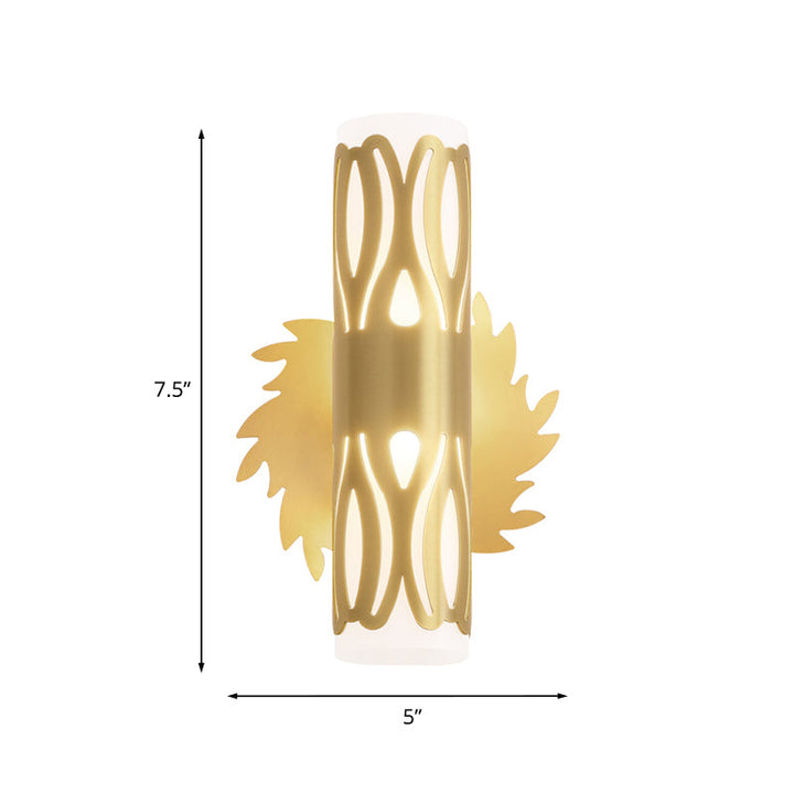 Skørter | Cylinder Bed Nightstand Wall Lamp Contemporary Metal LED Brass Wall Lamp Fixture