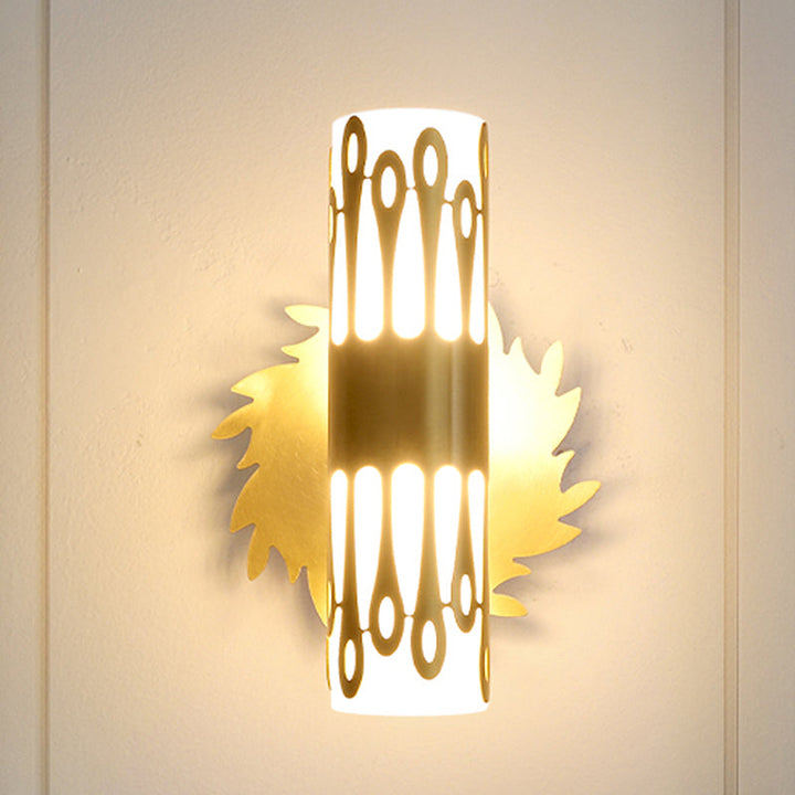 Skørter | Cylinder Bed Nightstand Wall Lamp Contemporary Metal LED Brass Wall Lamp Fixture