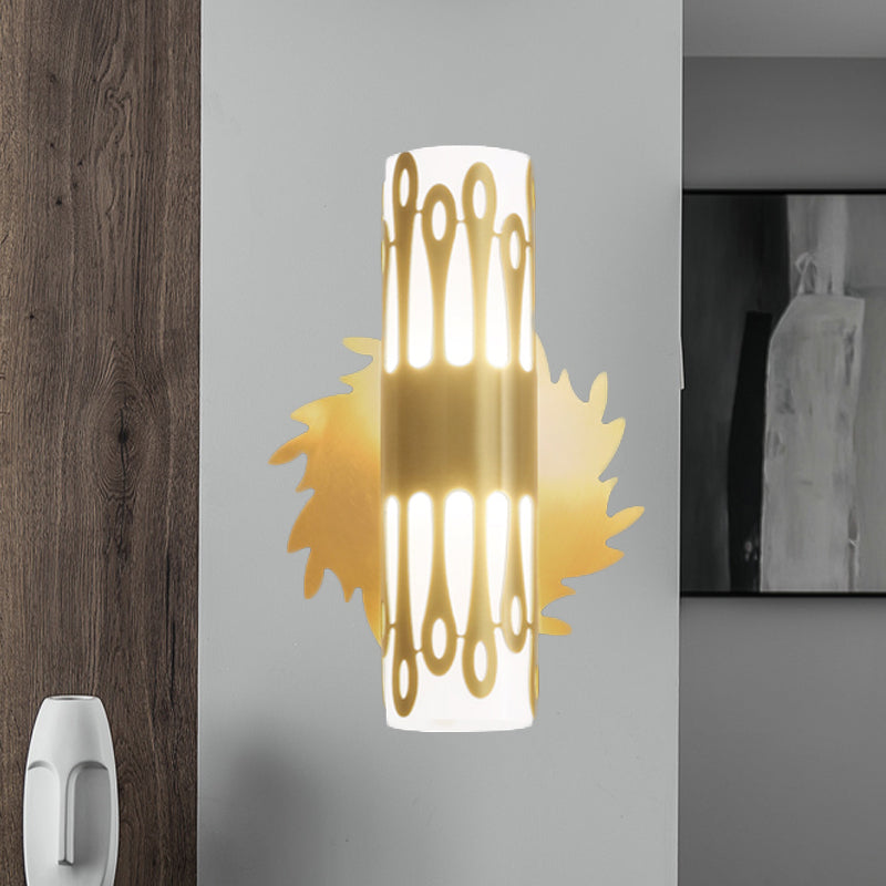 Skørter | Cylinder Bed Nightstand Wall Lamp Contemporary Metal LED Brass Wall Lamp Fixture