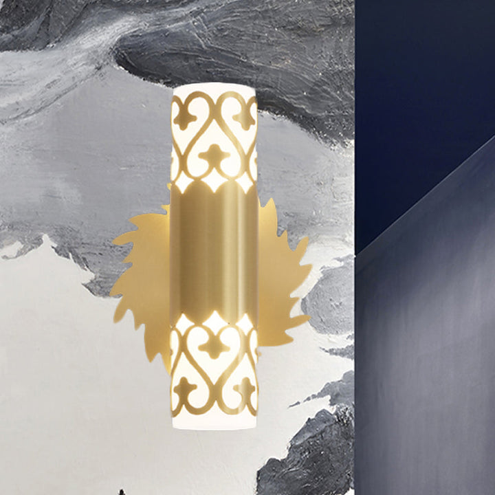 Skørter | Cylinder Bed Nightstand Wall Lamp Contemporary Metal LED Brass Wall Lamp Fixture