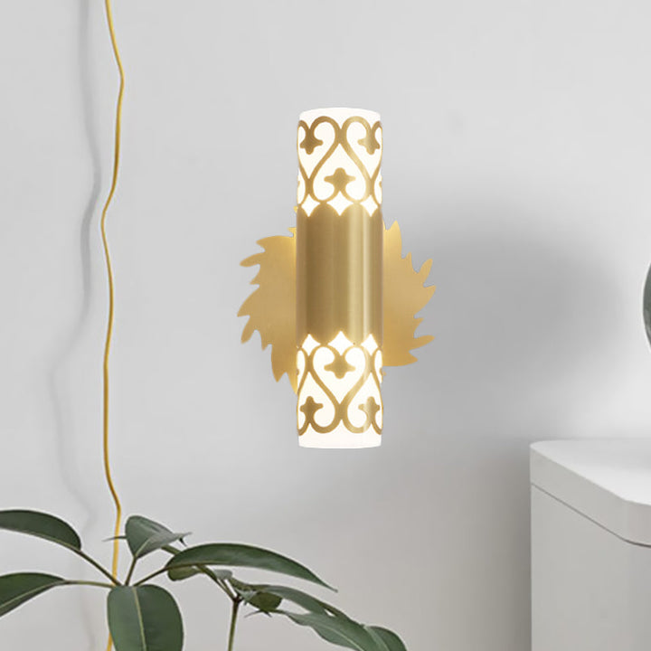 Skørter | Cylinder Bed Nightstand Wall Lamp Contemporary Metal LED Brass Wall Lamp Fixture