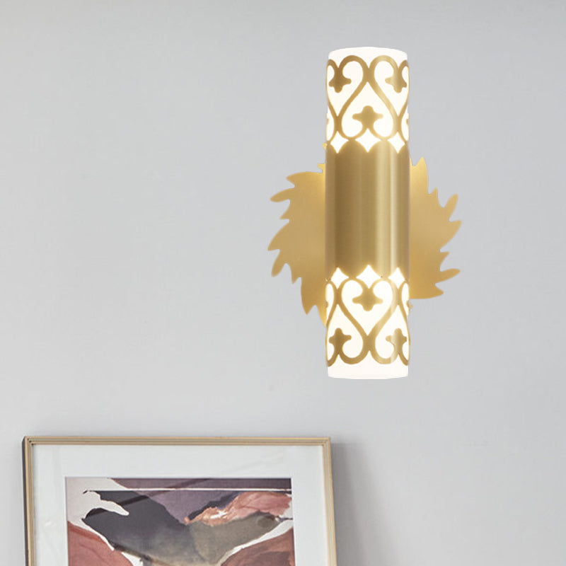 Skørter | Cylinder Bed Nightstand Wall Lamp Contemporary Metal LED Brass Wall Lamp Fixture