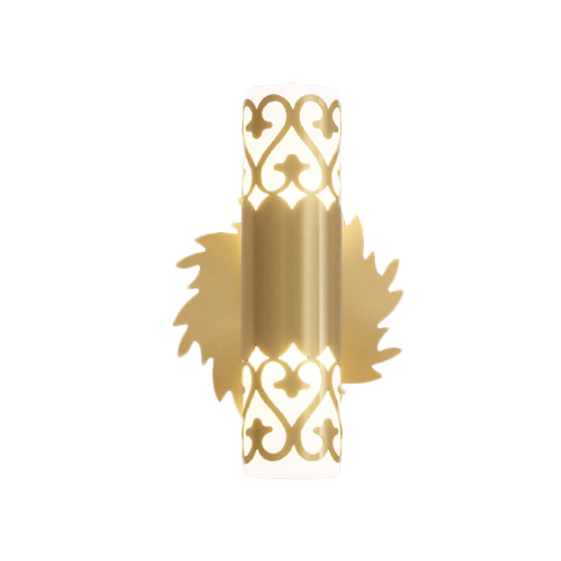 Skørter | Cylinder Bed Nightstand Wall Lamp Contemporary Metal LED Brass Wall Lamp Fixture