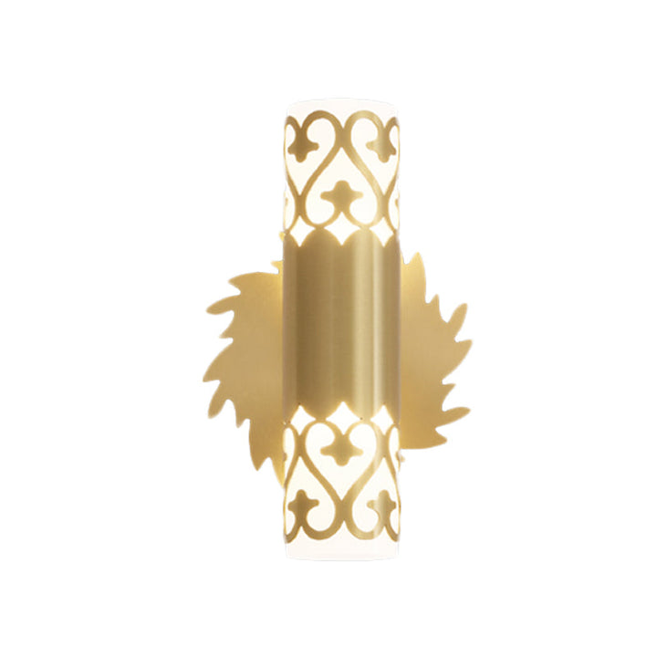 Skørter | Cylinder Bed Nightstand Wall Lamp Contemporary Metal LED Brass Wall Lamp Fixture
