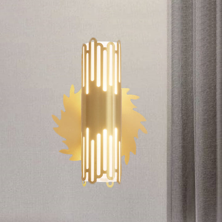 Skørter | Cylinder Bed Nightstand Wall Lamp Contemporary Metal LED Brass Wall Lamp Fixture