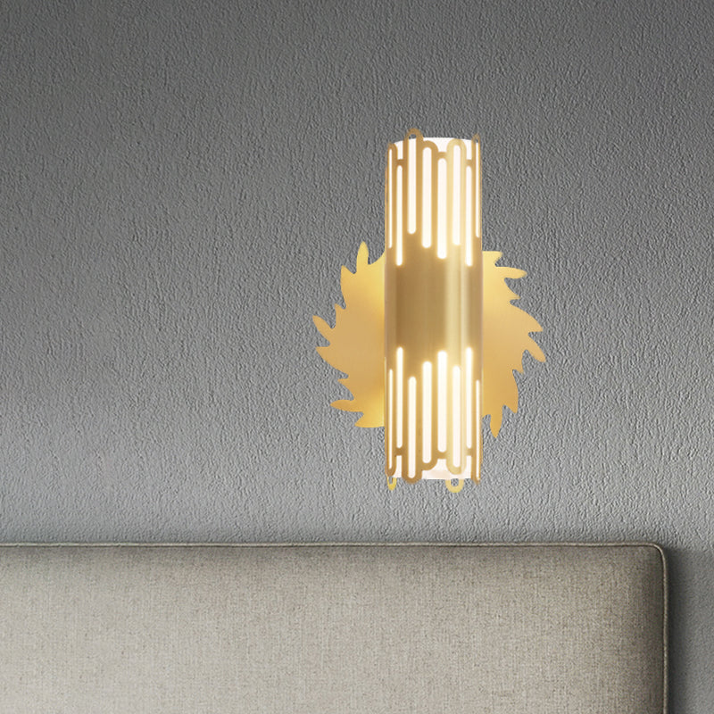 Skørter | Cylinder Bed Nightstand Wall Lamp Contemporary Metal LED Brass Wall Lamp Fixture