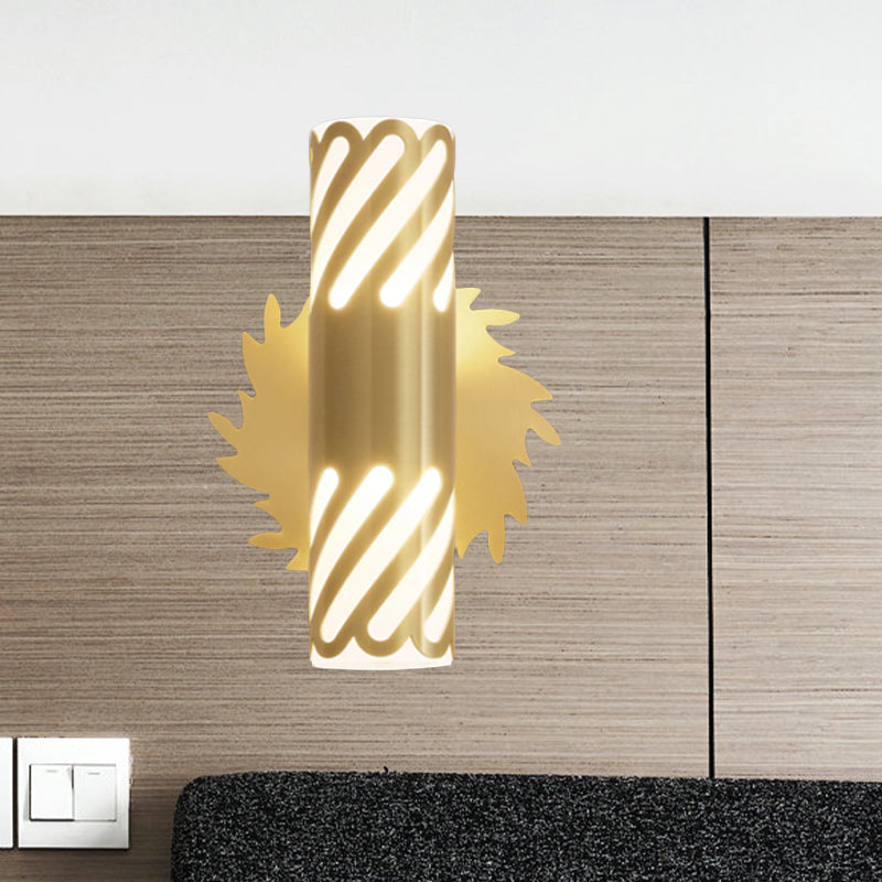 Skørter | Metallic Brass Wall Mounted Lighting Tubular LED Creative Wall Lamp for Bedroom