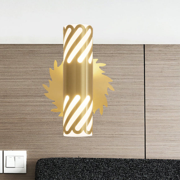Skørter | Metallic Brass Wall Mounted Lighting Tubular LED Creative Wall Lamp for Bedroom