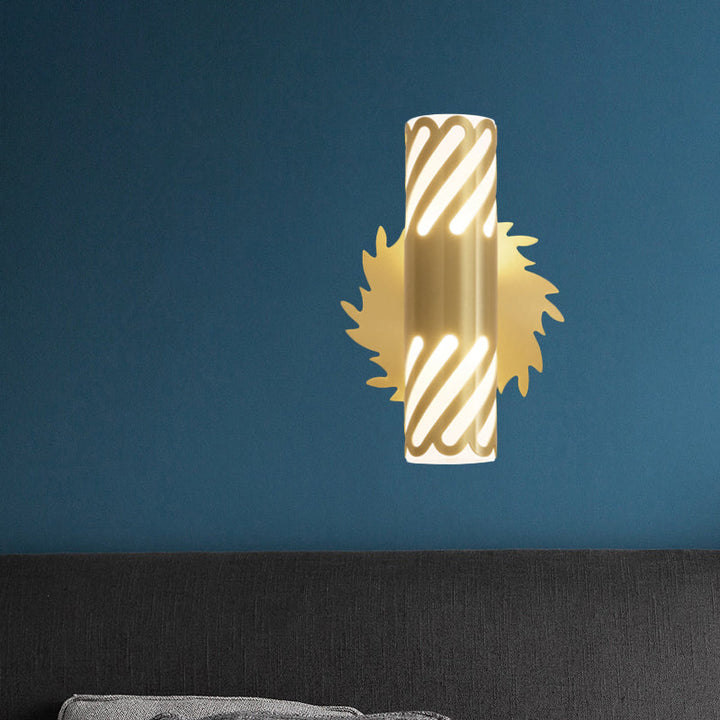 Skørter | Metallic Brass Wall Mounted Lighting Tubular LED Creative Wall Lamp for Bedroom