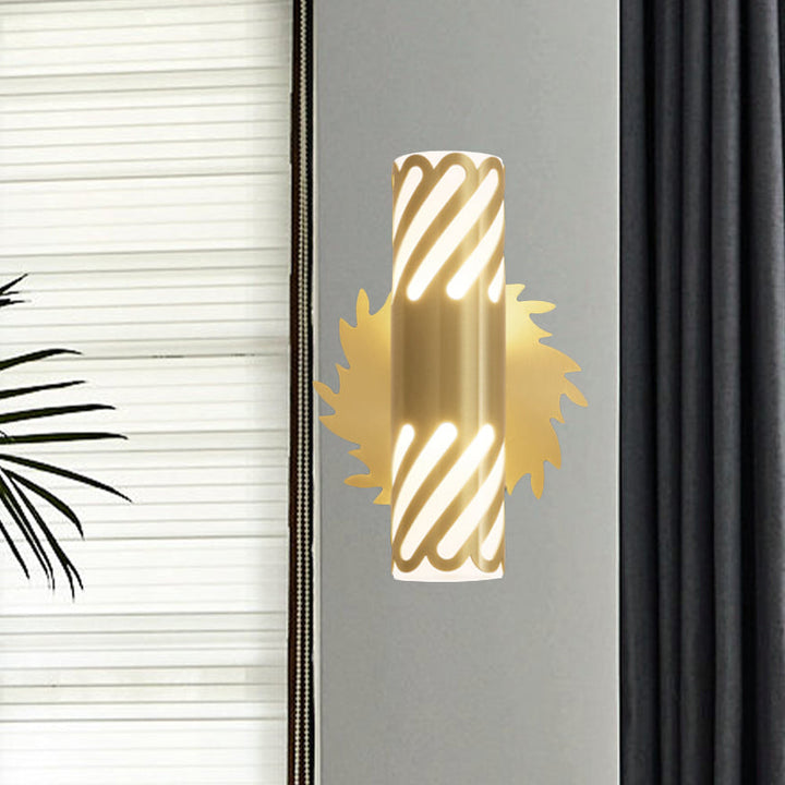 Skørter | Metallic Brass Wall Mounted Lighting Tubular LED Creative Wall Lamp for Bedroom