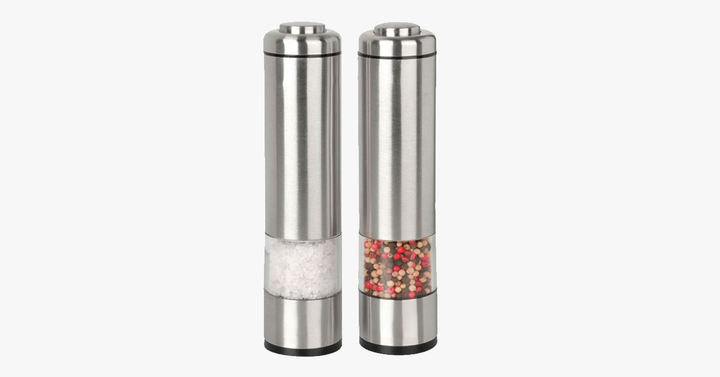 Lisslune | Salt & Pepper Electric Grinder made of brushed stainless steel