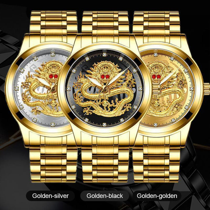 Lisslune | Embossed Golden Dragon Watch