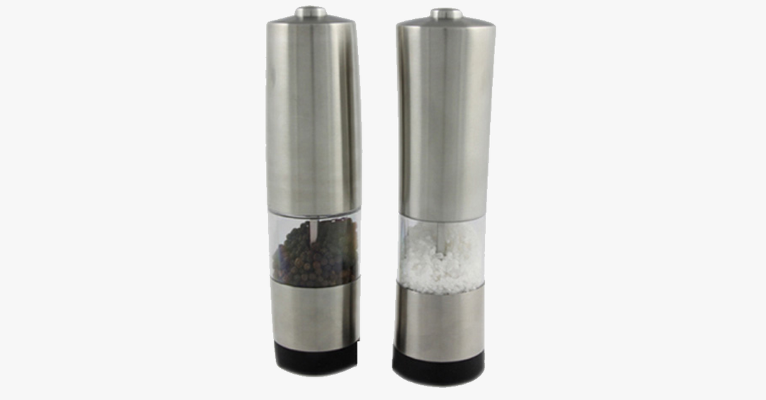 Lisslune | Salt & Pepper Electric Grinder made of brushed stainless steel