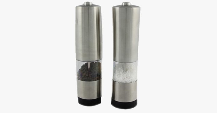 Lisslune | Salt & Pepper Electric Grinder made of brushed stainless steel