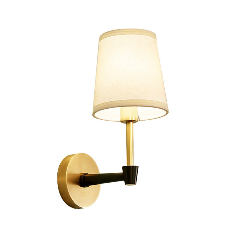 Skørter | Traditional narrow tapering wall-mounted lamp 1/2-bulb fabric wall lighting in black