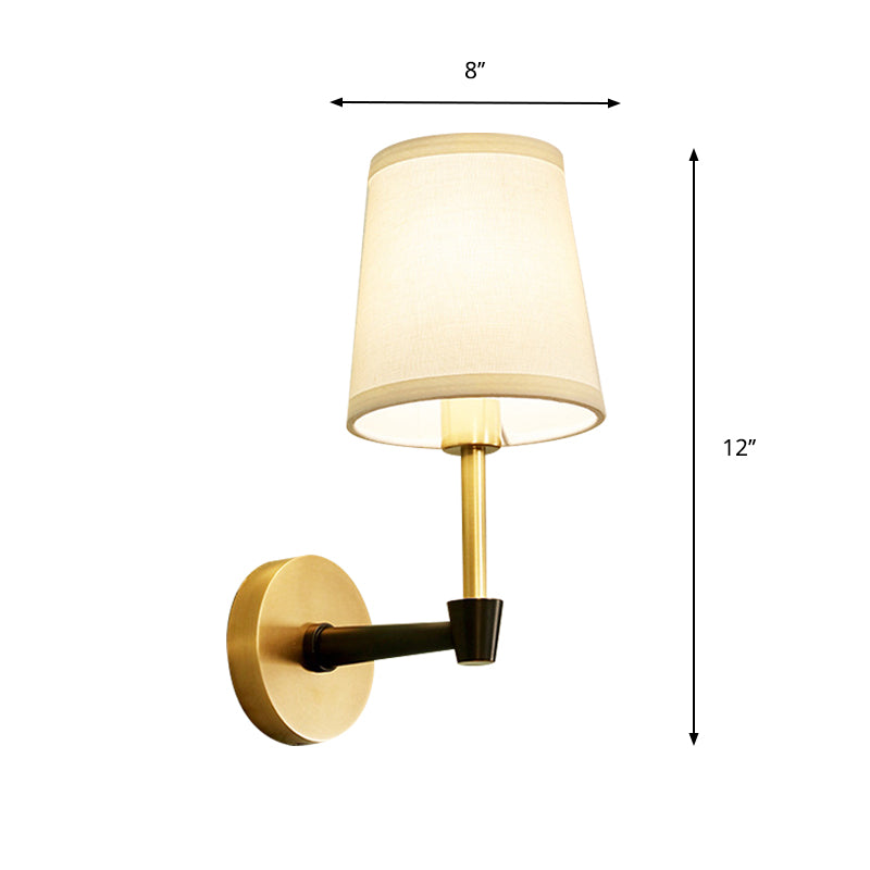 Skørter | Traditional narrow tapering wall-mounted lamp 1/2-bulb fabric wall lighting in black