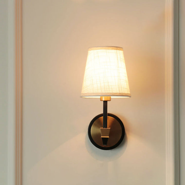 Skørter | Fabric Cone Wall Lamp Wall Lamp Country Style 1/2-Cup Living Room Wall Lighting Ideas in Black