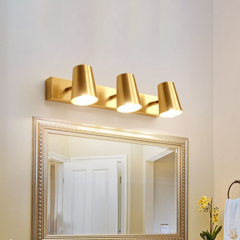 Skørter | 1/2/3-Head Metal Vanity Lighting Antique Brass Finish Cup Shape Bathroom Wall Light Lamp