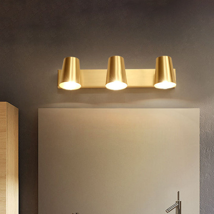 Skørter | 1/2/3-Head Metal Vanity Lighting Antique Brass Finish Cup Shape Bathroom Wall Light Lamp