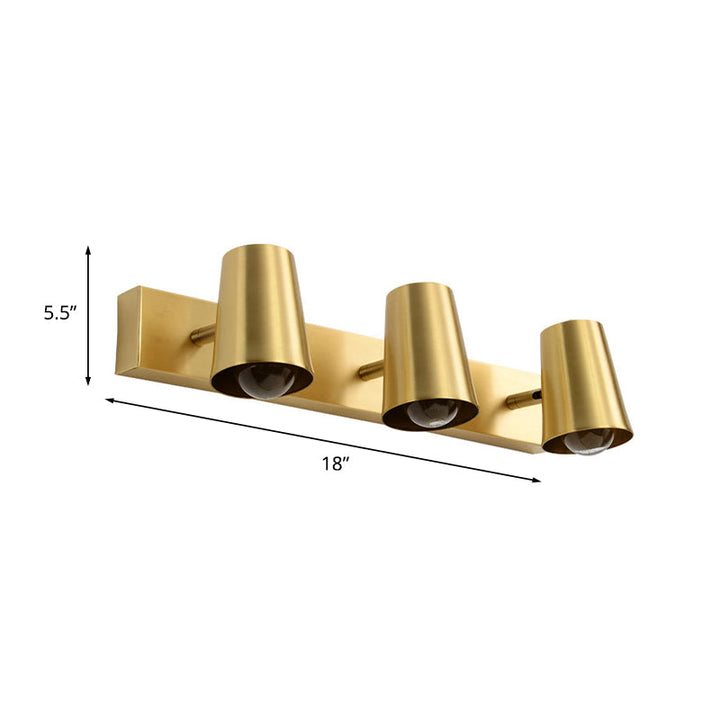 Skørter | 1/2/3-Head Metal Vanity Lighting Antique Brass Finish Cup Shape Bathroom Wall Light Lamp