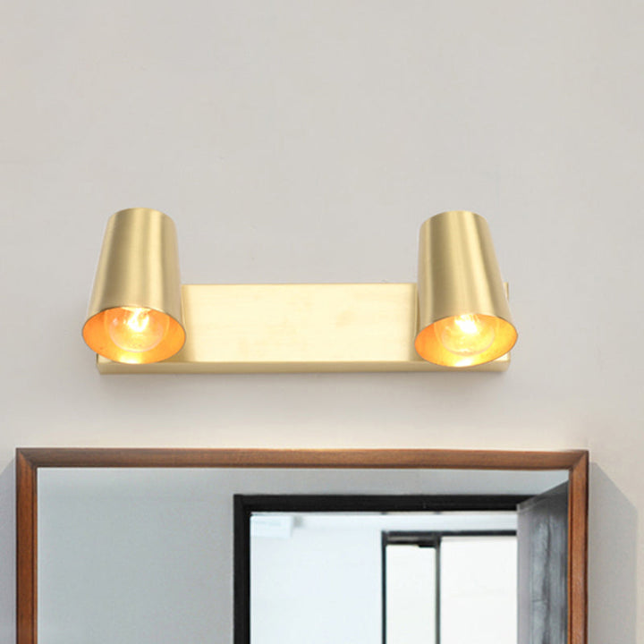 Skørter | 1/2/3-Head Metal Vanity Lighting Antique Brass Finish Cup Shape Bathroom Wall Light Lamp
