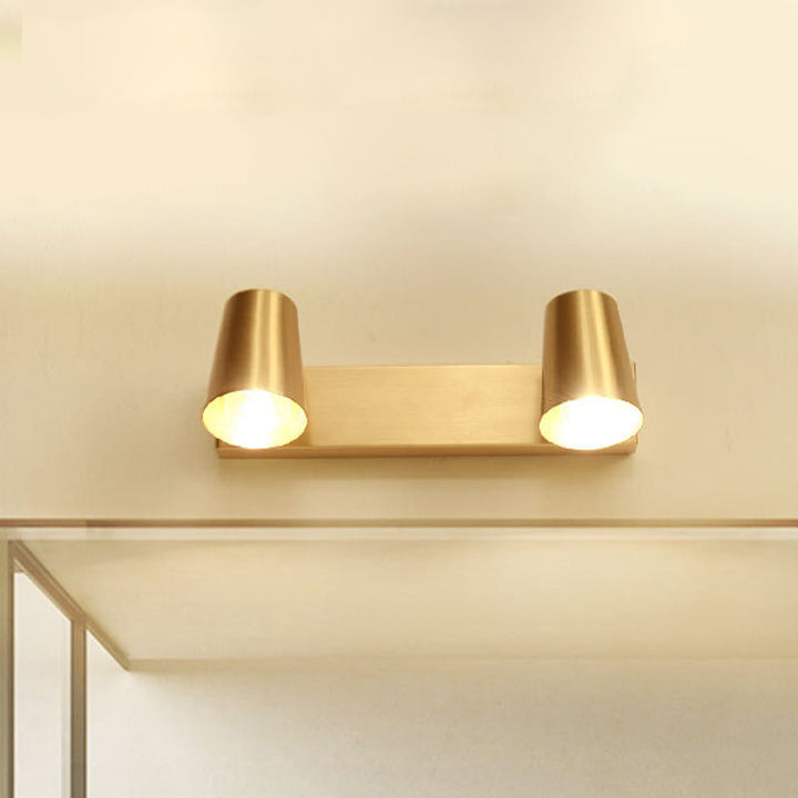 Skørter | 1/2/3-Head Metal Vanity Lighting Antique Brass Finish Cup Shape Bathroom Wall Light Lamp