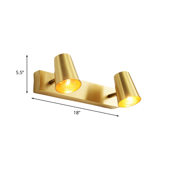 Skørter | 1/2/3-Head Metal Vanity Lighting Antique Brass Finish Cup Shape Bathroom Wall Light Lamp