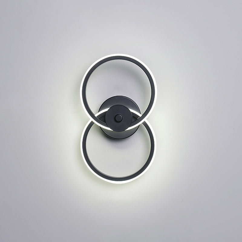 Lisslune | Ring Flush Mount Wall Lamp Minimalistic Acrylic Black/White LED Wall Lighting Ideas in Warm/White Light