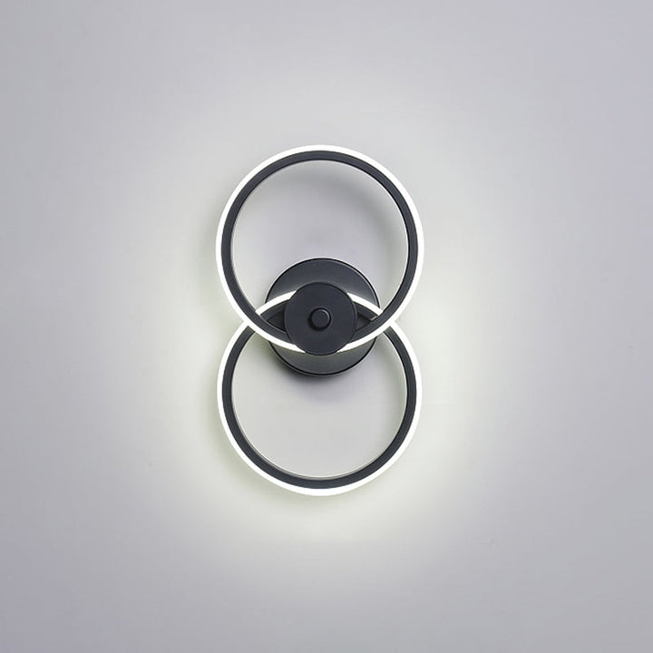 Lisslune | Ring Flush Mount Wall Lamp Minimalistic Acrylic Black/White LED Wall Lighting Ideas in Warm/White Light