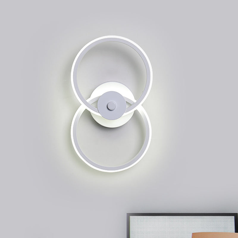 Lisslune | Ring Flush Mount Wall Lamp Minimalistic Acrylic Black/White LED Wall Lighting Ideas in Warm/White Light