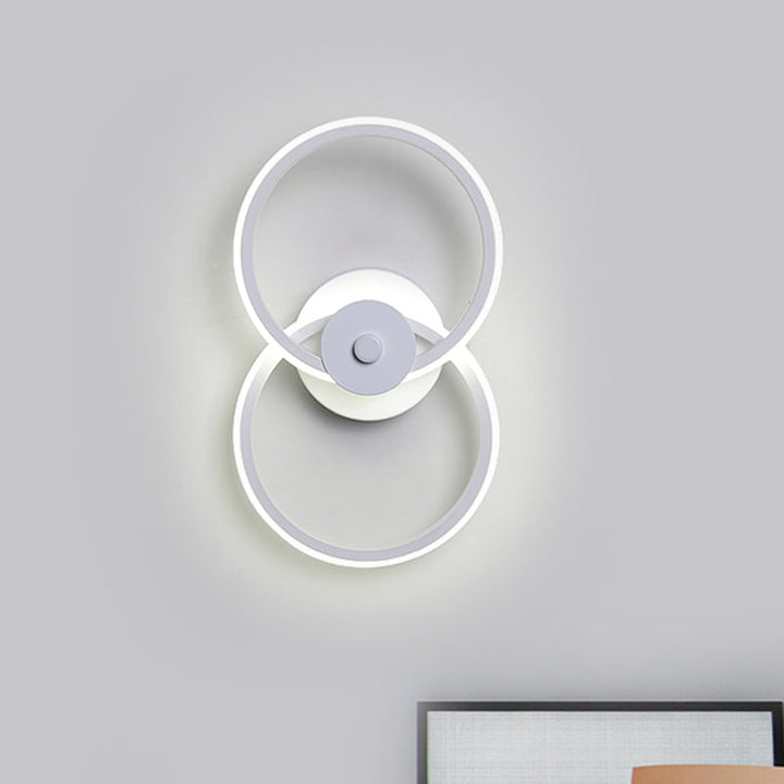 Lisslune | Ring Flush Mount Wall Lamp Minimalistic Acrylic Black/White LED Wall Lighting Ideas in Warm/White Light