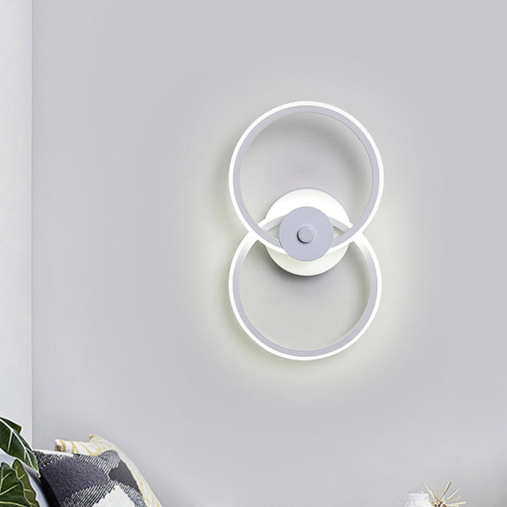 Lisslune | Ring Flush Mount Wall Lamp Minimalistic Acrylic Black/White LED Wall Lighting Ideas in Warm/White Light