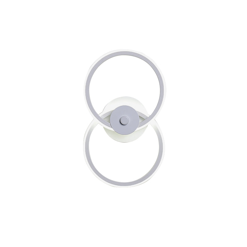 Lisslune | Ring Flush Mount Wall Lamp Minimalistic Acrylic Black/White LED Wall Lighting Ideas in Warm/White Light