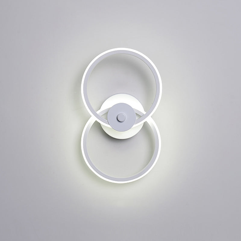 Lisslune | Ring Flush Mount Wall Lamp Minimalistic Acrylic Black/White LED Wall Lighting Ideas in Warm/White Light