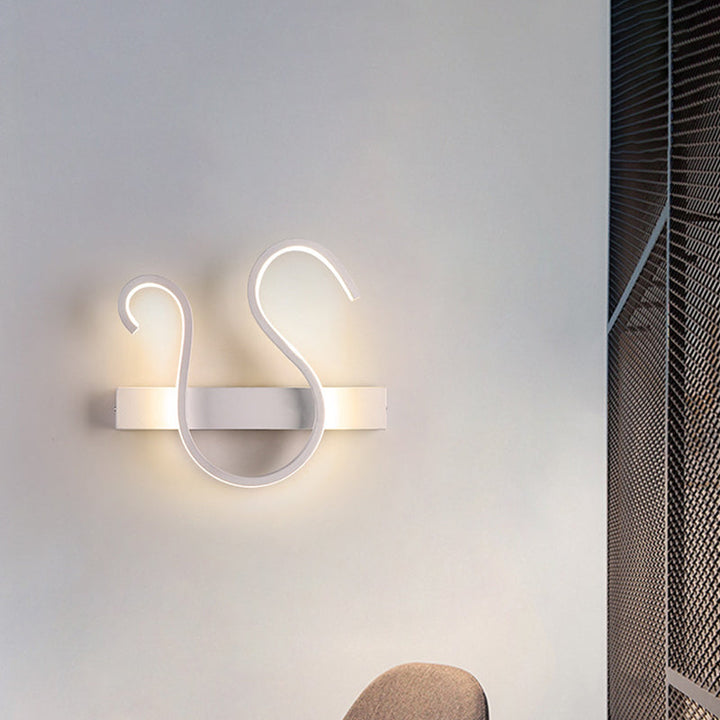 Lisslune | Swirl Wall Light Minimalism Acrylic Living Room LED Wall Lamp in Warm/White Light