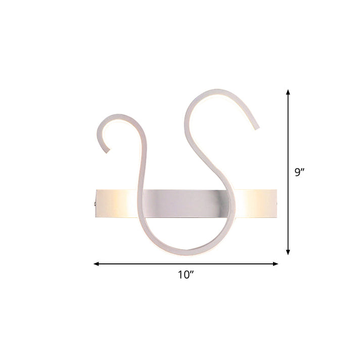Lisslune | Swirl Wall Light Minimalism Acrylic Living Room LED Wall Lamp in Warm/White Light