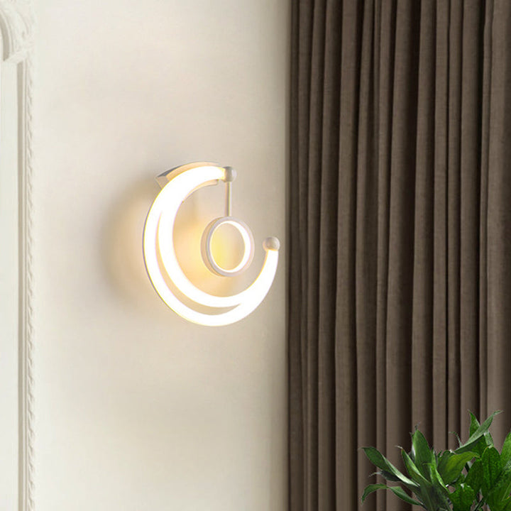 Lisslune | Nordic Style Half Moon Wall Lamp Acrylic Living Room LED Wall Light in Warm/White Light