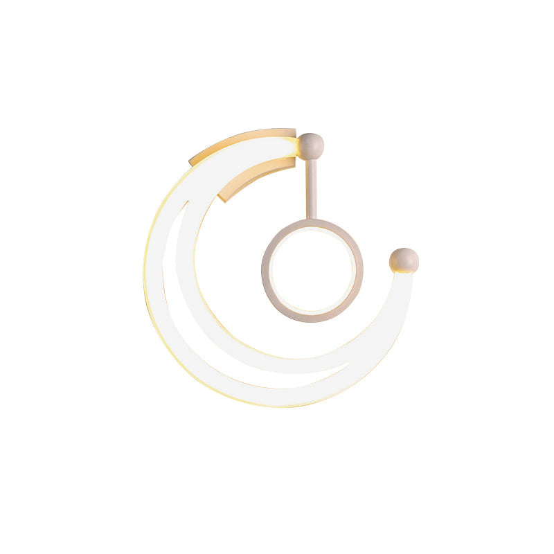 Lisslune | Nordic Style Half Moon Wall Lamp Acrylic Living Room LED Wall Light in Warm/White Light