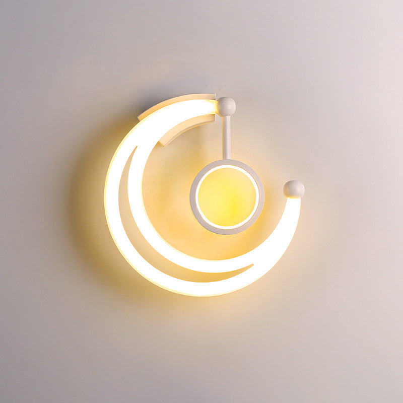Lisslune | Nordic Style Half Moon Wall Lamp Acrylic Living Room LED Wall Light in Warm/White Light
