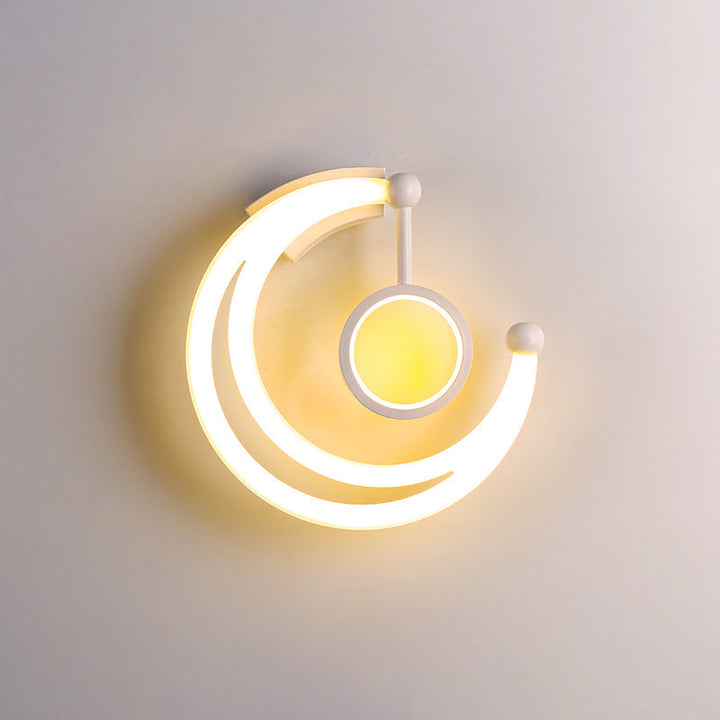 Lisslune | Nordic Style Half Moon Wall Lamp Acrylic Living Room LED Wall Light in Warm/White Light