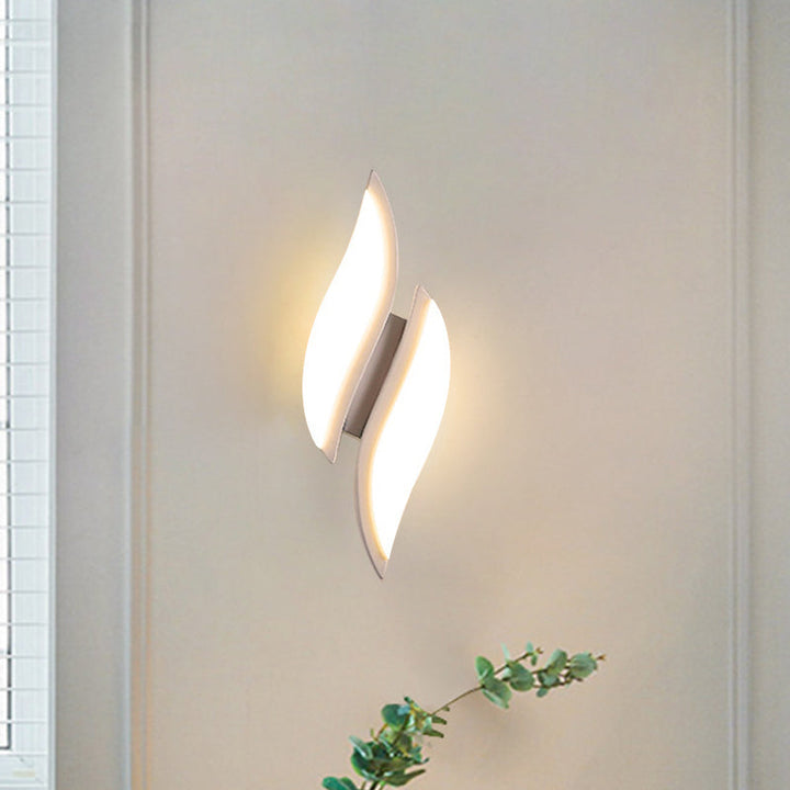 Lisslune | Leaf Small LED Wall Light Simplicity Acrylic White Wall Mount Lighting in Warm/White Light