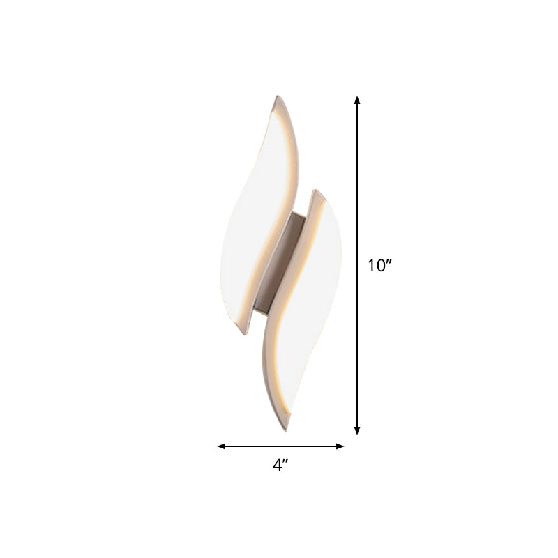 Lisslune | Leaf Small LED Wall Light Simplicity Acrylic White Wall Mount Lighting in Warm/White Light
