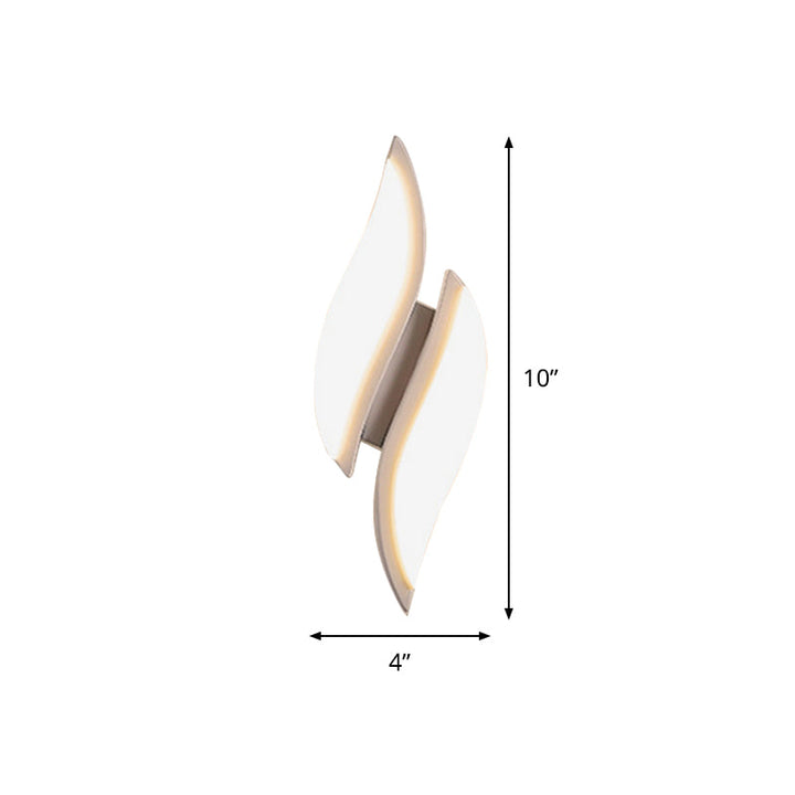 Lisslune | Leaf Small LED Wall Light Simplicity Acrylic White Wall Mount Lighting in Warm/White Light