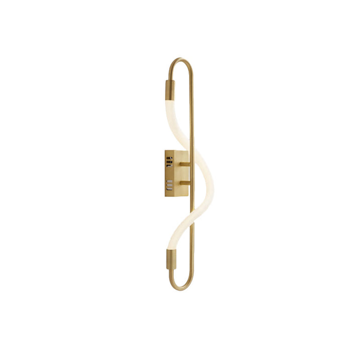 Lisslune | Simple LED wall lighting ideas Gold finish rectangular wall light with tube acrylic diffuser