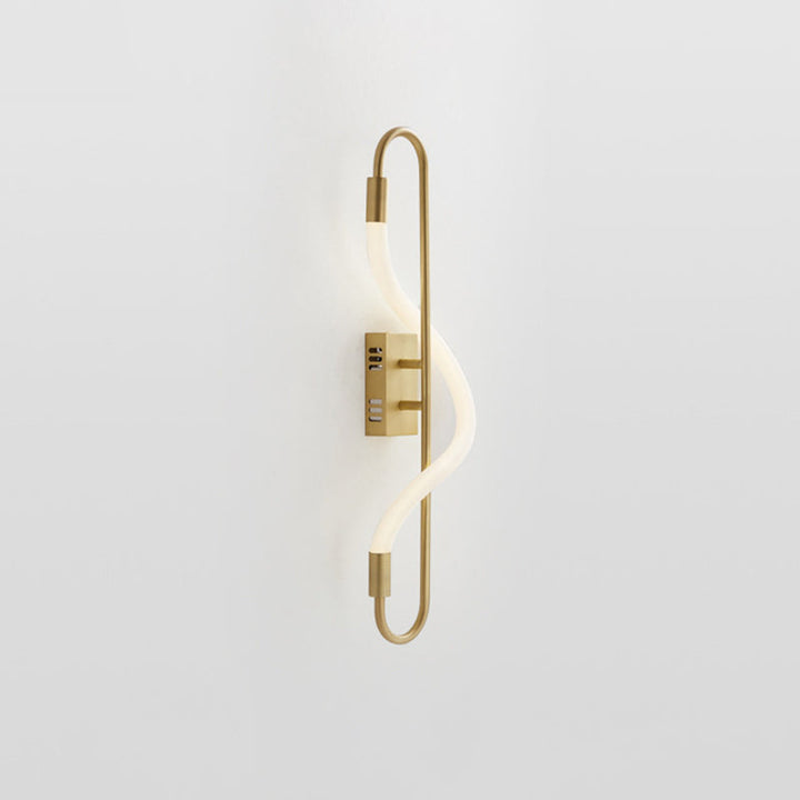 Lisslune | Simple LED wall lighting ideas Gold finish rectangular wall light with tube acrylic diffuser
