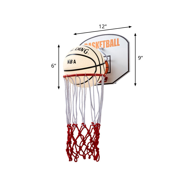 Skørter | White and red basketball wall lamp cartoon 1 light cream glass wall lamp fixture
