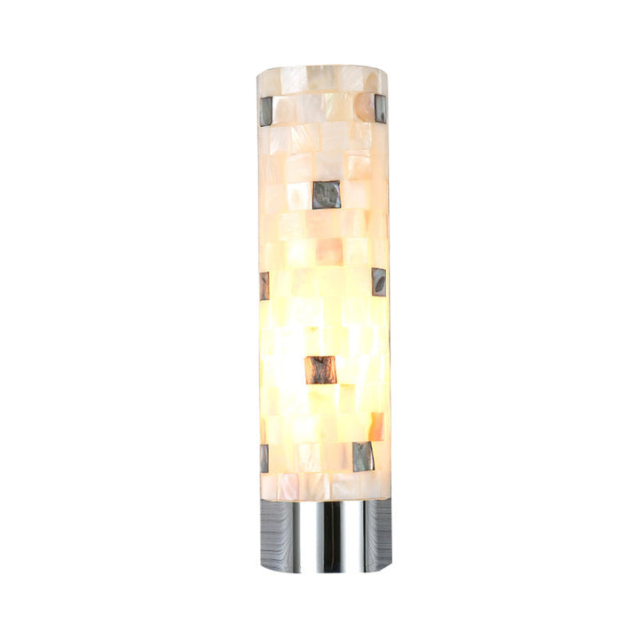 Lisslune | Puzzled Work Column Wall Lamp Modern Shell 1 Head Bathroom Spotlight Lighting in Chrome
