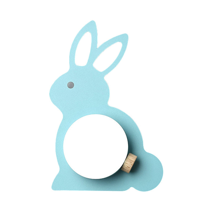Skørter | Rabbit Flush Mount Wall Lamp Cartoon Iron 1 Lamp Pink/Blue Wall Mount Light with Ball Lampshade