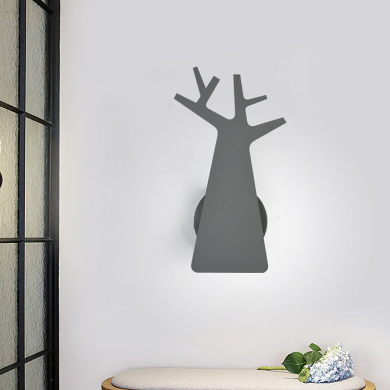 Skørter | Nordic Tree Silhouette Iron Wall Lamp 1 Main as Lighting Fixture in Green/White/Grey for Bedroom