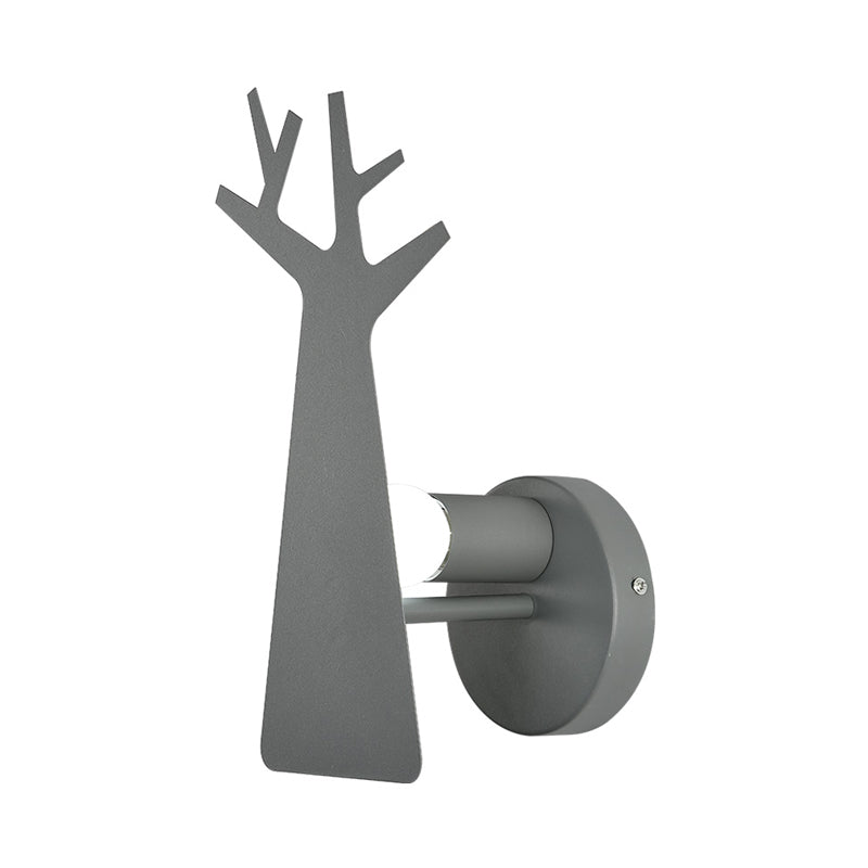 Skørter | Nordic Tree Silhouette Iron Wall Lamp 1 Main as Lighting Fixture in Green/White/Grey for Bedroom